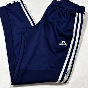 Adidas Blue and White Joggers with Iconic Stripes